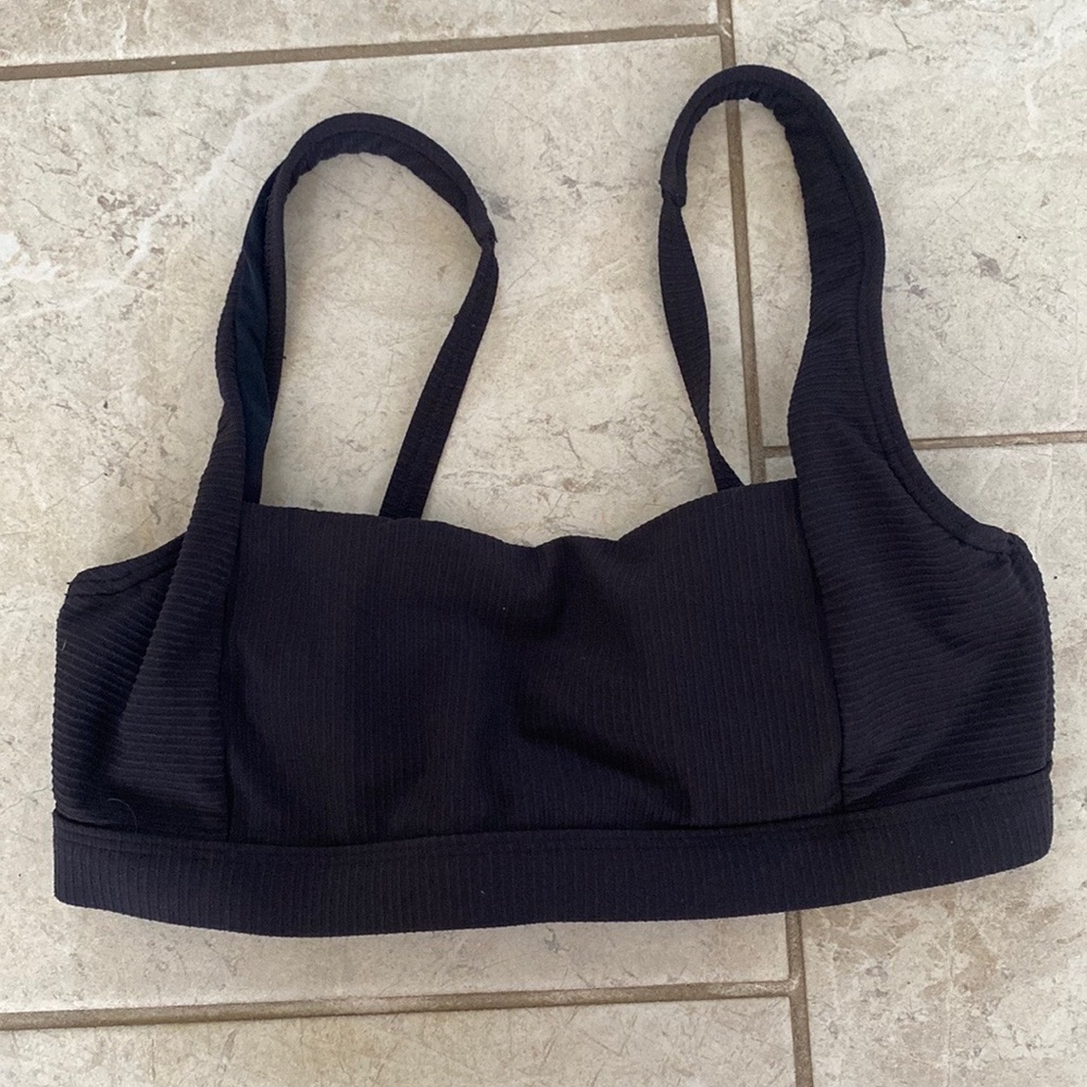 Sea Level Australia Black Ribbed Bikini Top